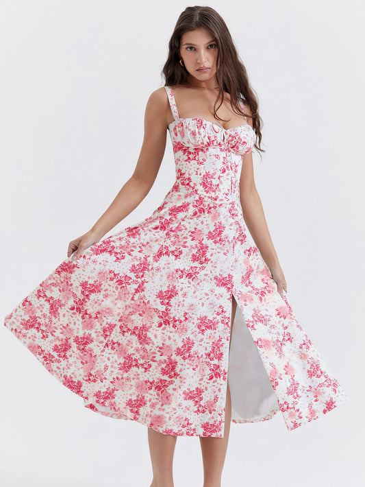 Bust-Up Casual Side Slit Sundress